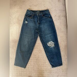 Time and Tru Dark Blue Distressed Boyfriend Jeans